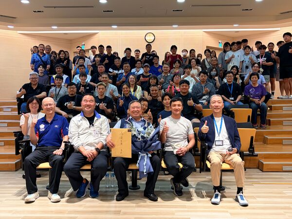 國訓中心董事長林鴻道向亞運培訓隊告別　執行長趙士強表態同進退