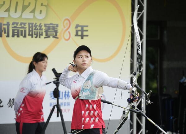 ▲郭紫穎是今天唯一獲勝的愛山林選手。（圖／中華射箭協會提供）