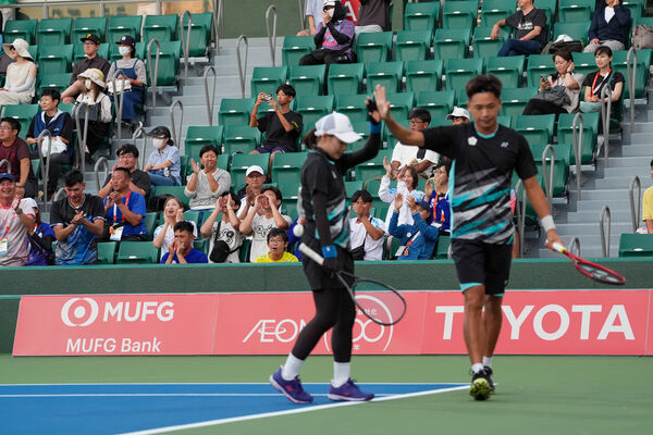 ▲軟網混雙金牌余凱文／黃詩媛。（圖／中華奧會提供）
