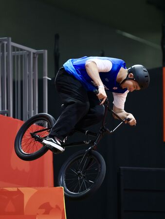 ▲鄭喬鴻壓線闖進亞運BMX自由式男子決賽,寫下台灣史上第一人紀錄。(圖/代表團提供)